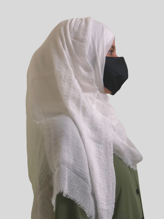 Nabia White Ragular Use Cotton Crinkle Hijab