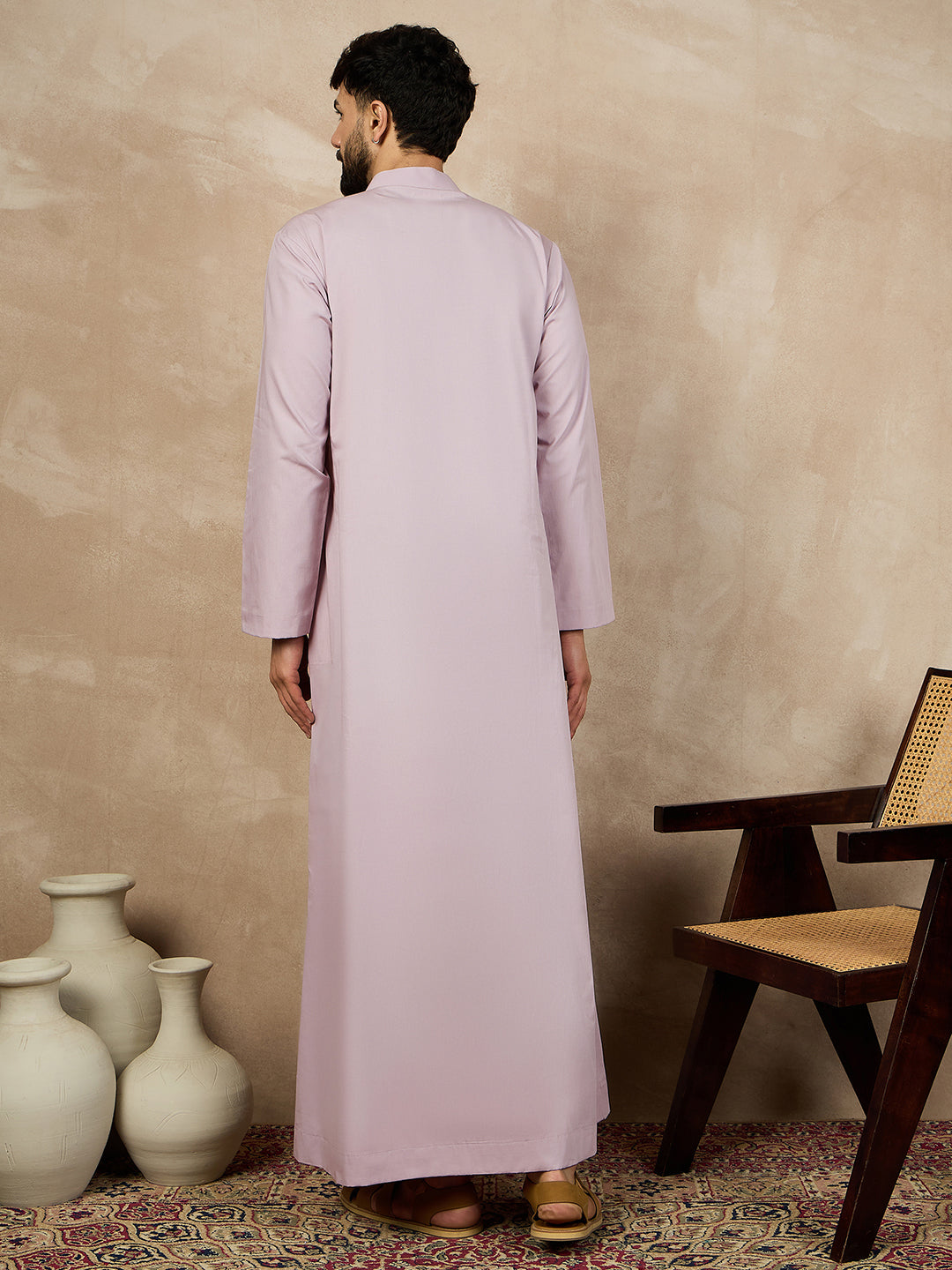Nabia Mandarin Collar Long Sleeves Jubba/Thobe