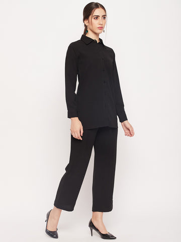 Nabia Women Black Solid Co-Ord Set