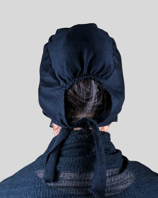 Plain Black Tie-Back Undercap Hijab