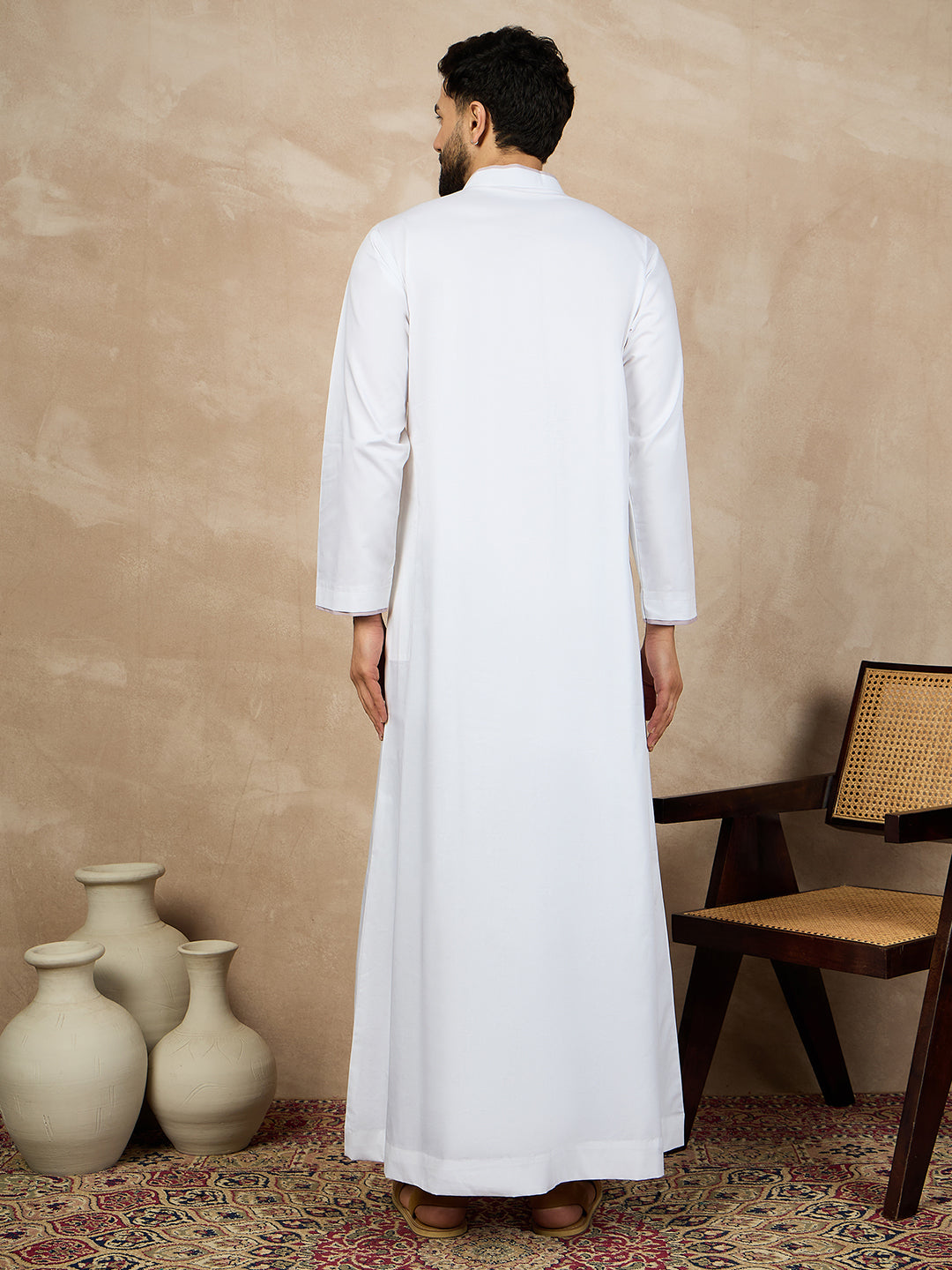 Nabia White Solid Thobe/Jubba