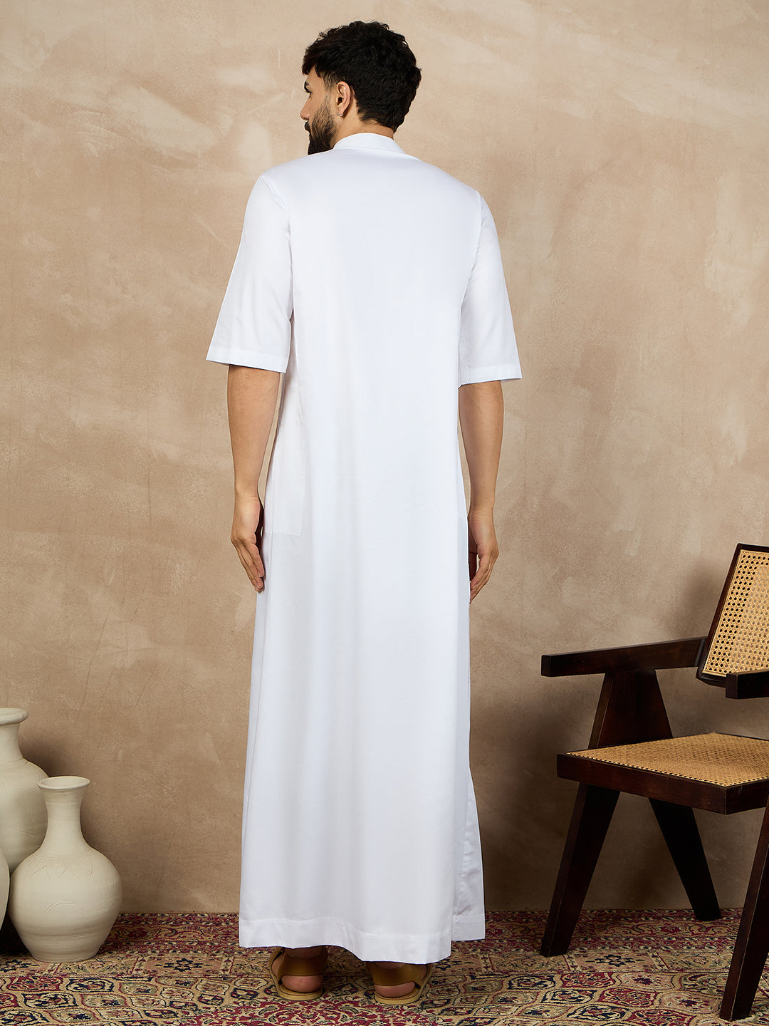 Nabia Half Sleeves White Jubba/Thobe