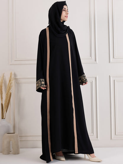 2 Piece Embroidered Shrug Set with Matching Black Hijab