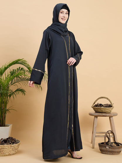 Olive Black luxury Abaya Burqa with Matching Hijab