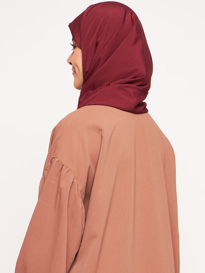 Nabia Maroon Solid Scarf