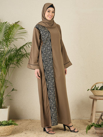 Embroidered Abaya Dress for Women with matching scarf