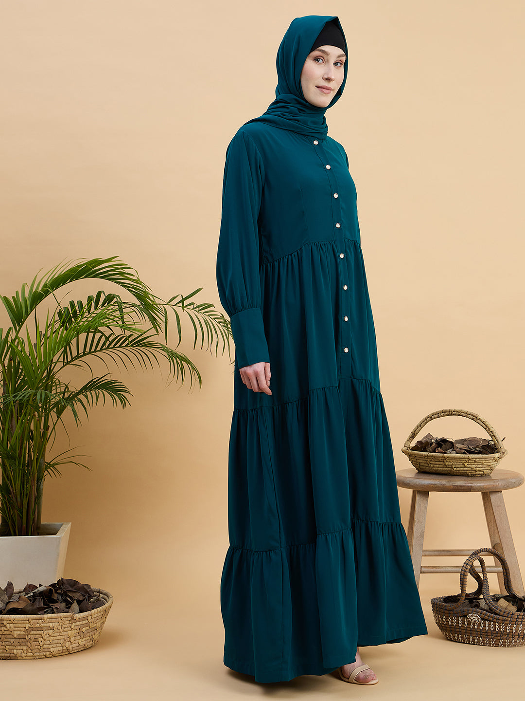 Women’s Green Abaya Burqa with Matching Hijab