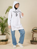 Women's Modest Wow White Fleece Winter Hoodie