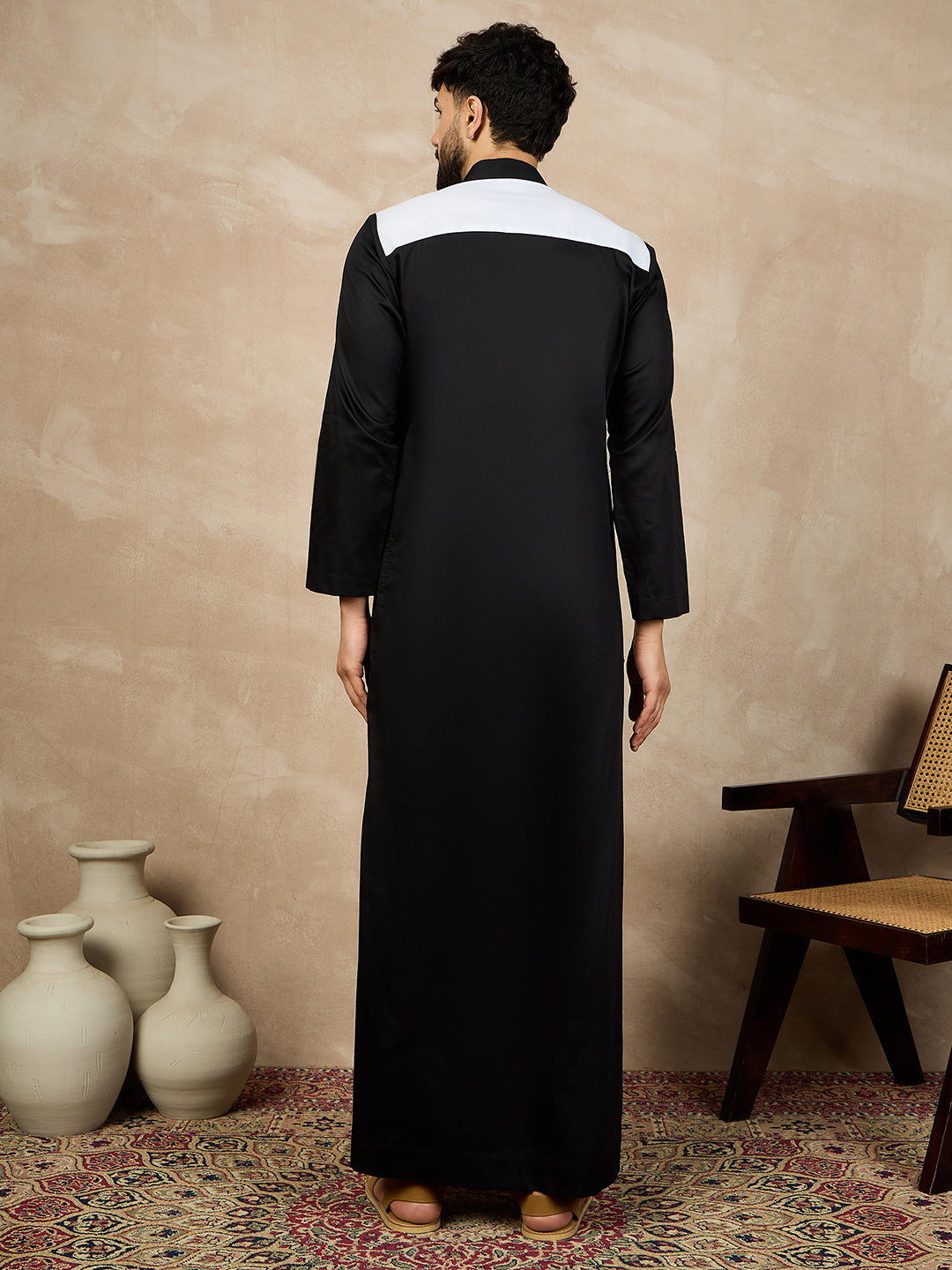 Nabia Black Mens's Thobe/Jubba