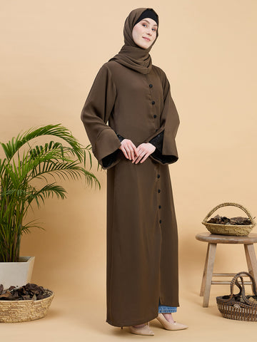 Women’s Front Open Oat Abaya Burqa with Matching Hijab