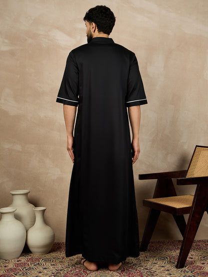 Nabia Half Sleeves Black Jubba/Thobe