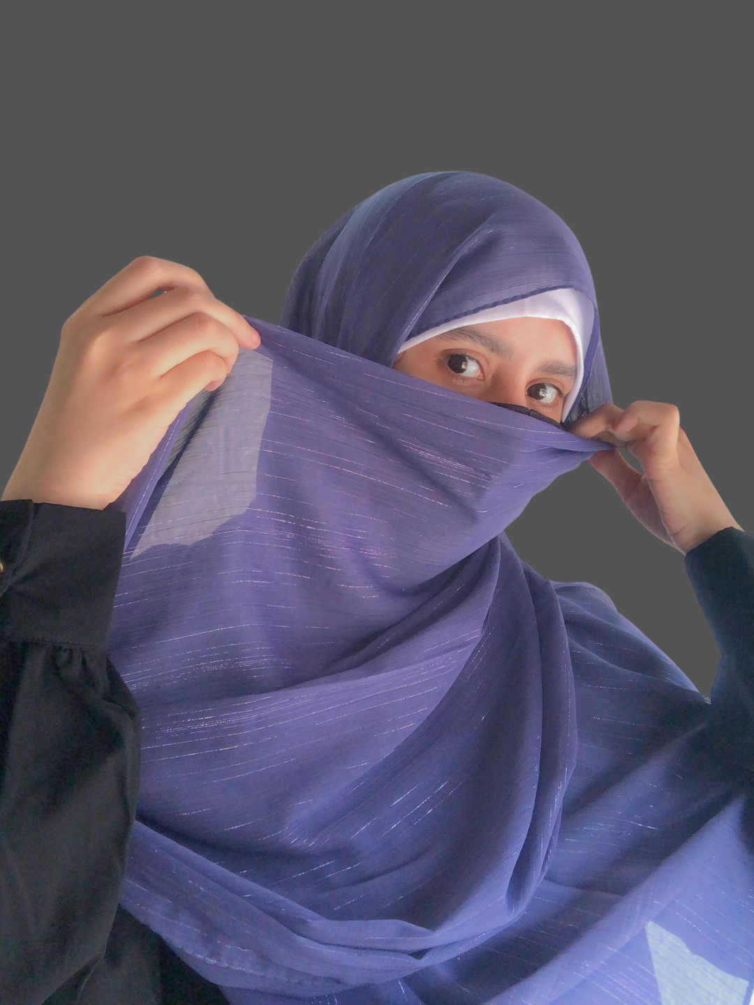 Nabia Violet Chiffon Metallic Shimmer Hijab