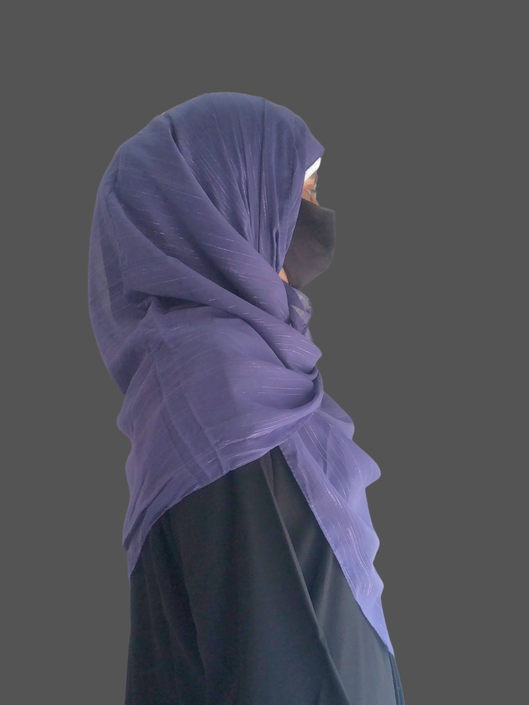 Nabia Violet Chiffon Metallic Shimmer Hijab