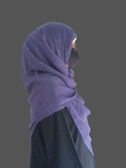Nabia Violet Chiffon Metallic Shimmer Hijab