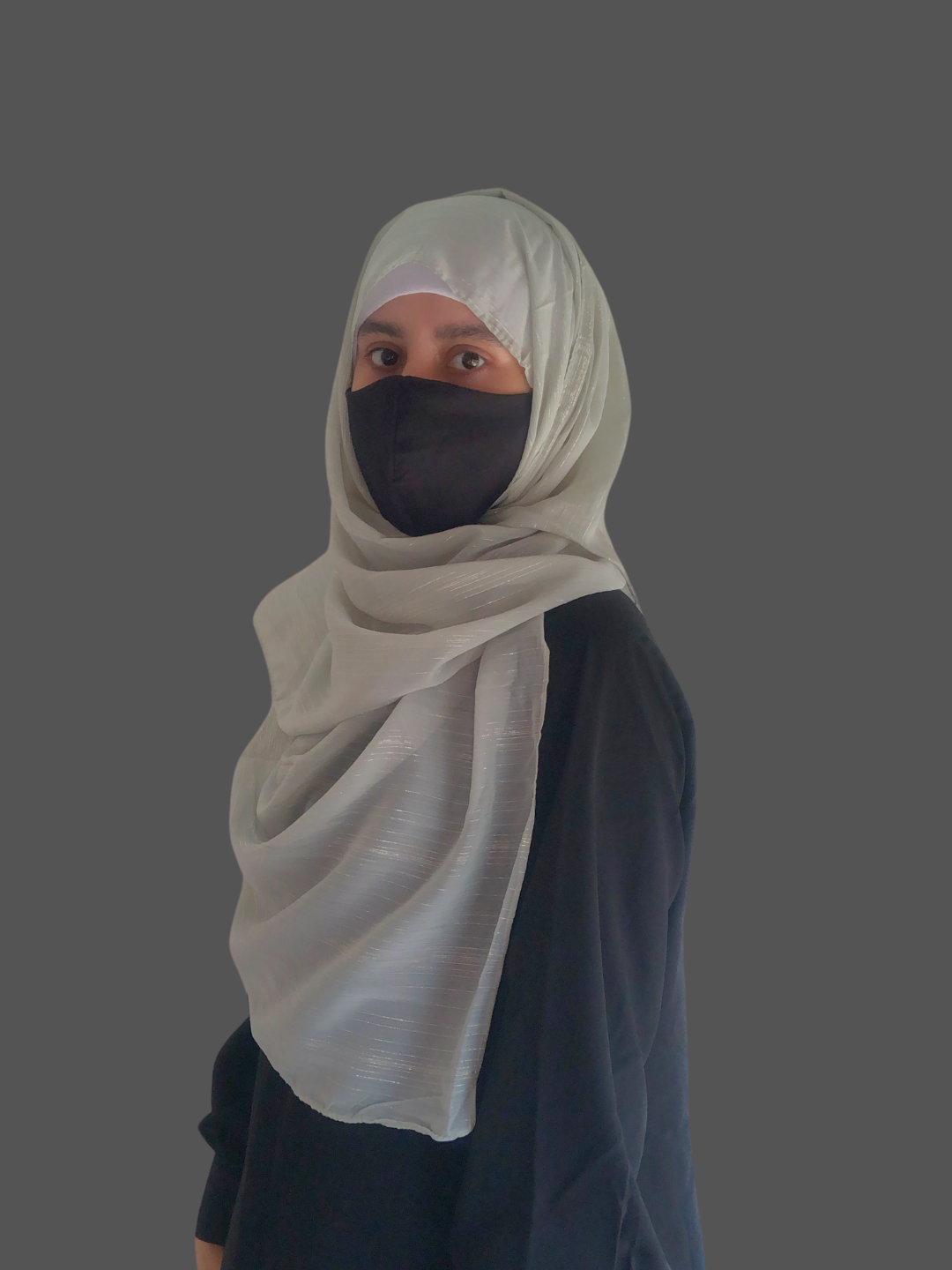 Nabia Mint Green Chiffon Metallic Shimmer Hijab
