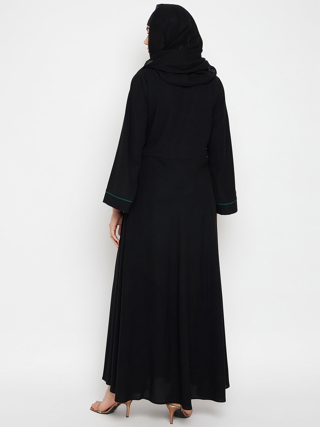 Handwork Detailing Luxury Abaya with Black Hijab