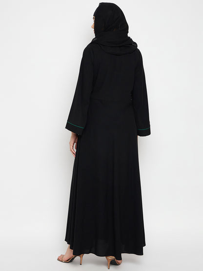 Handwork Detailing Luxury Abaya with Black Hijab