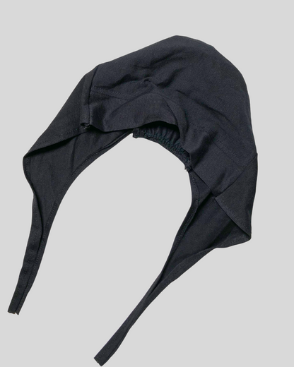 Plain Black Turban-style cap Hijab