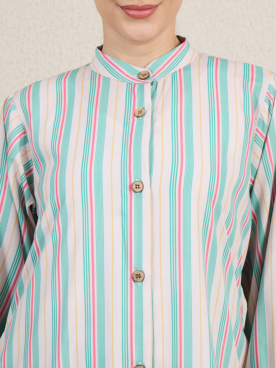 Front Open Printed Abaya Burqa with Black Georgette Scarf