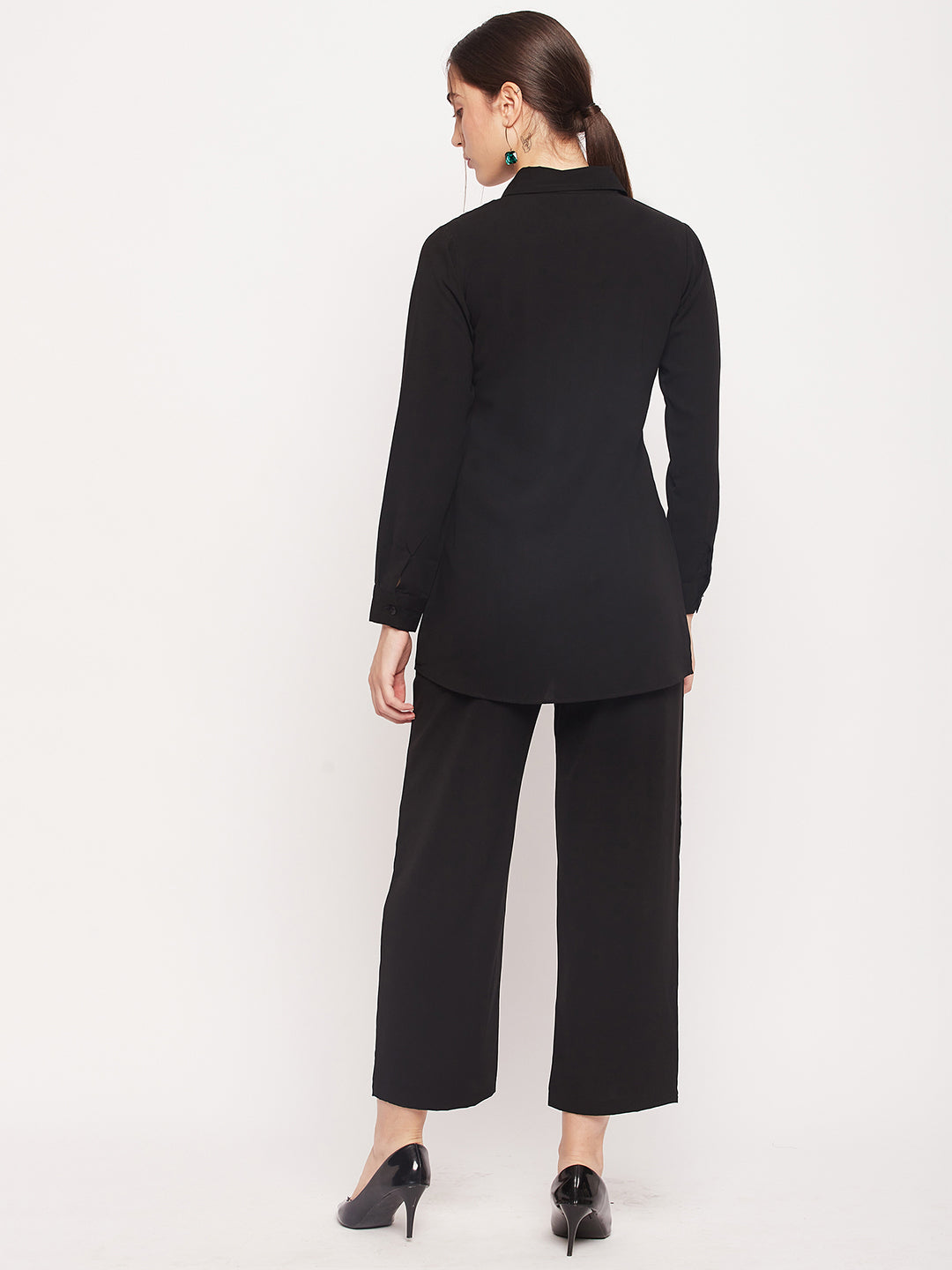 Nabia Women Black Solid Co-Ord Set