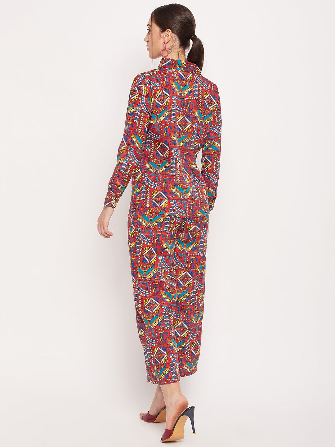 Nabia Women Red & Yellow Printed Co-Ord Set
