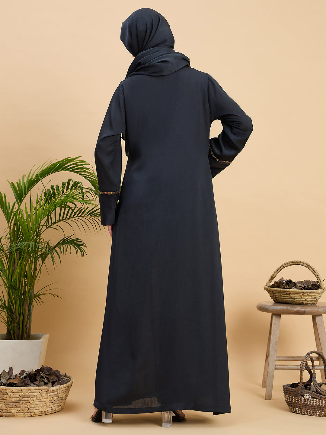 Olive Black luxury Abaya Burqa with Matching Hijab