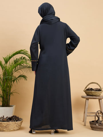 Olive Black luxury Abaya Burqa with Matching Hijab