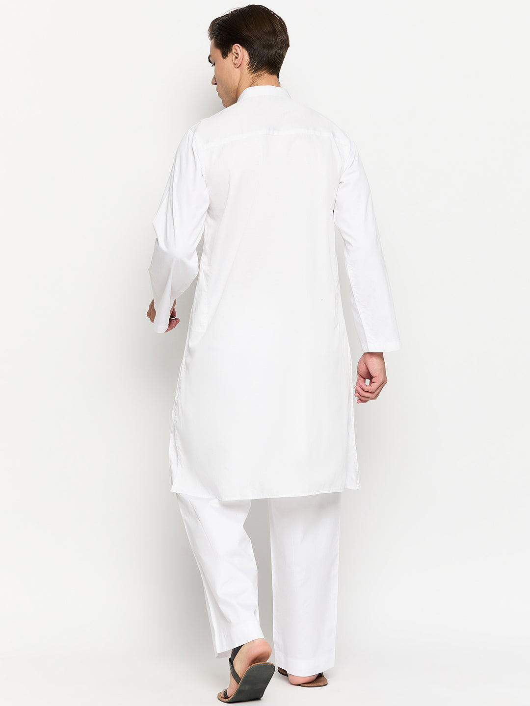 White Embroidery Mens Kurta Pajama Set