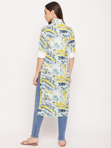 Nabia Women Front Open Multi Colour Printed kurta