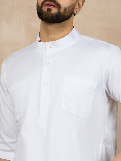 Nabia Half Sleeves White Jubba/Thobe