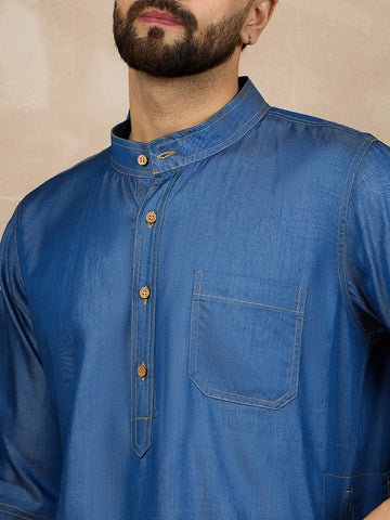 Nabia Half Sleeves Blue Denim Jubba/Thobe