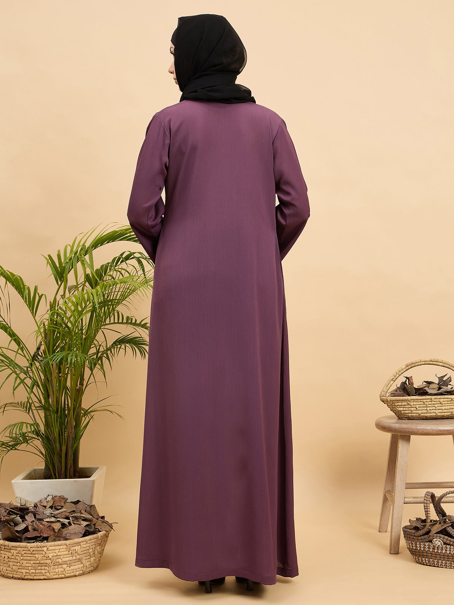 Modest Handworked Front Open Luxury Abaya Burqa with Hijab