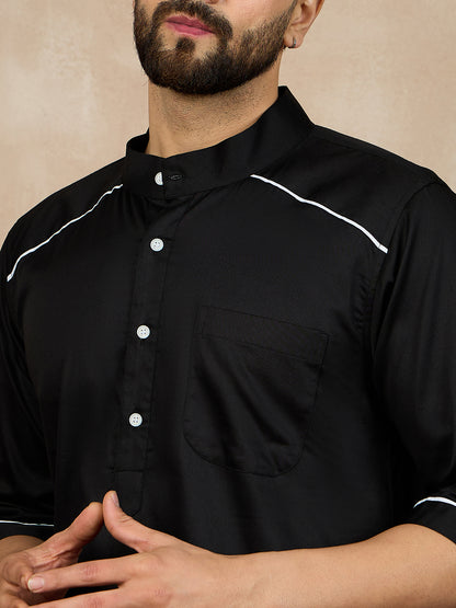Nabia Half Sleeves Black Jubba/Thobe