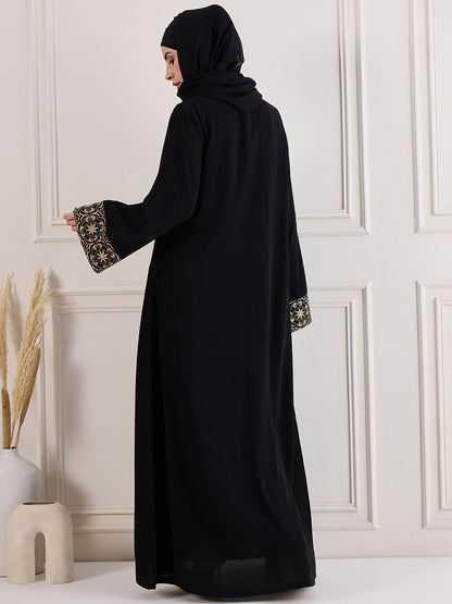 2 Piece Embroidered Shrug Set with Matching Black Hijab