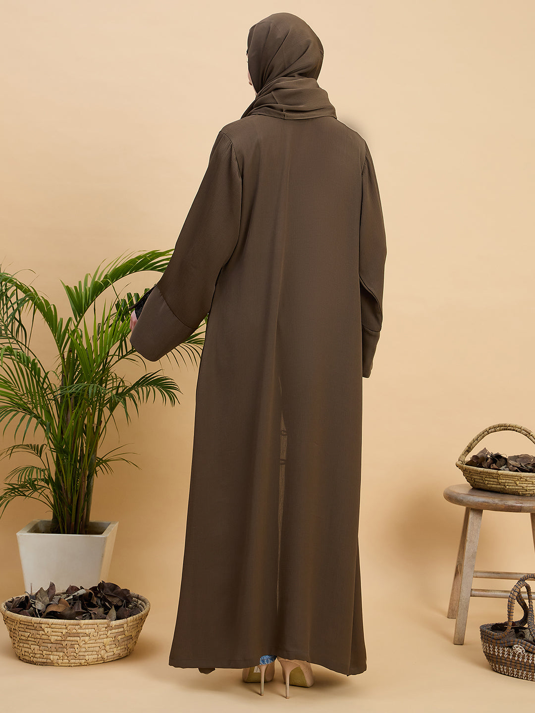 Women’s Front Open Oat Abaya Burqa with Matching Hijab