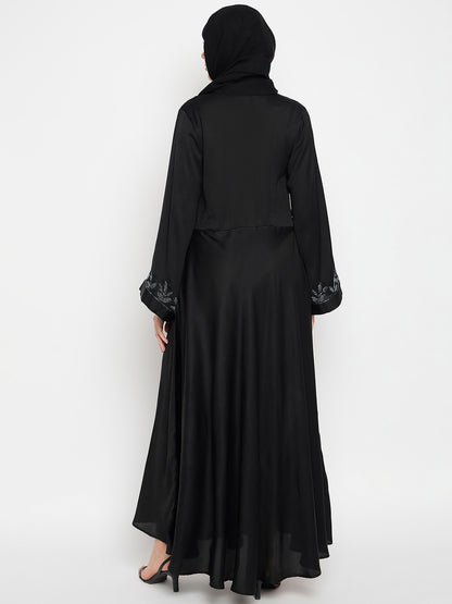 Handwork Black Luxury Abaya With Black Hijab