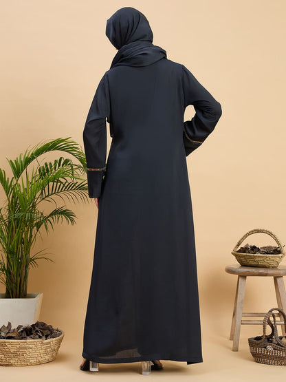 Olive Black luxury Abaya Burqa with Matching Hijab