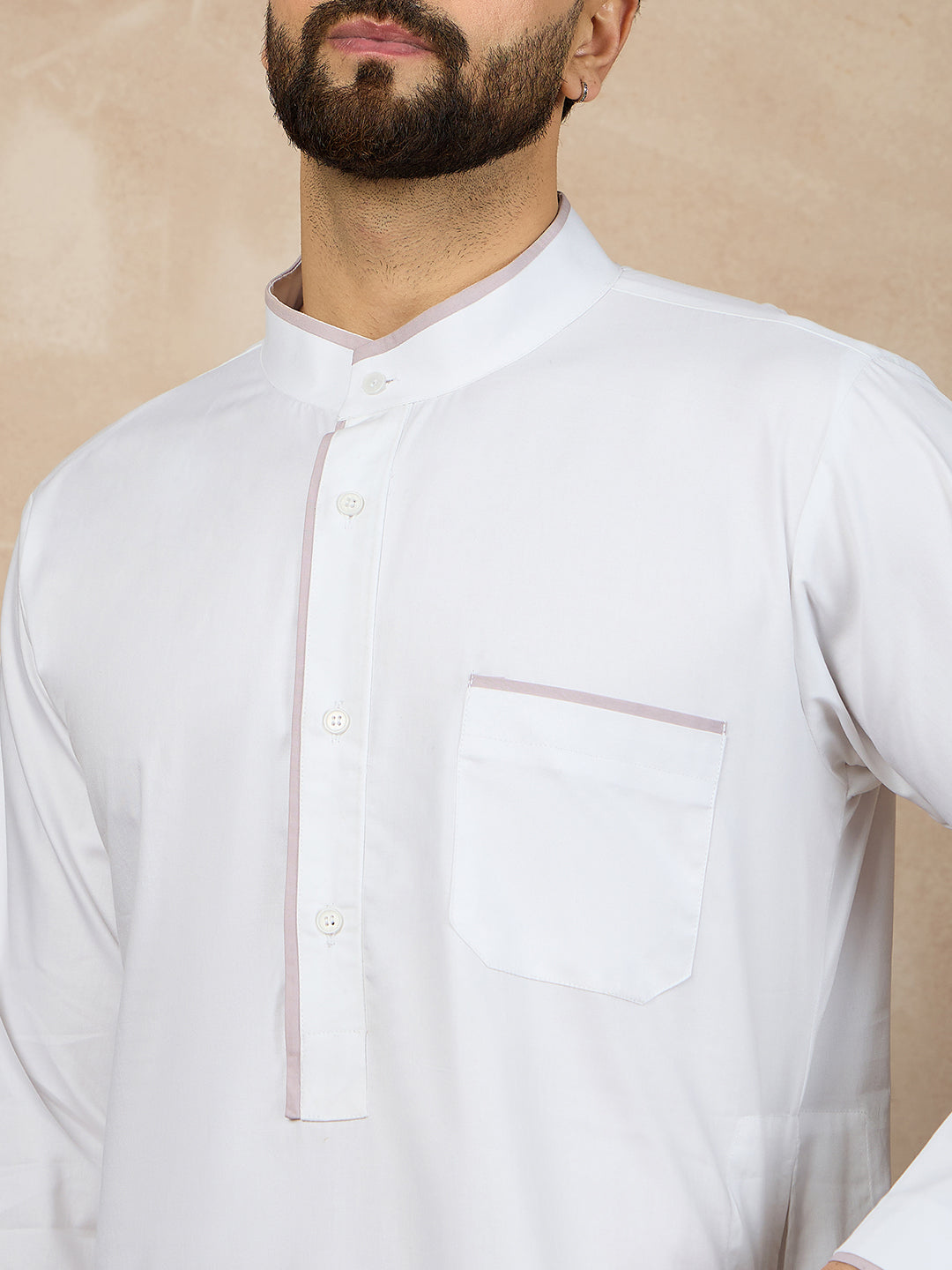 Nabia White Solid Thobe/Jubba