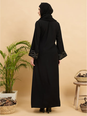 Handworked Luxury Modest Abaya Burqa for Women with Georgette Hijab