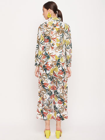 Nabia Clearance: Women White & Yellow Printed Co-Ord Set