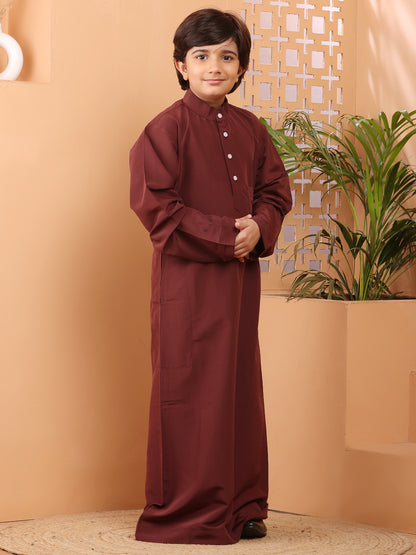 Nabia Maroon Thobe/Jubba for Kids Boys