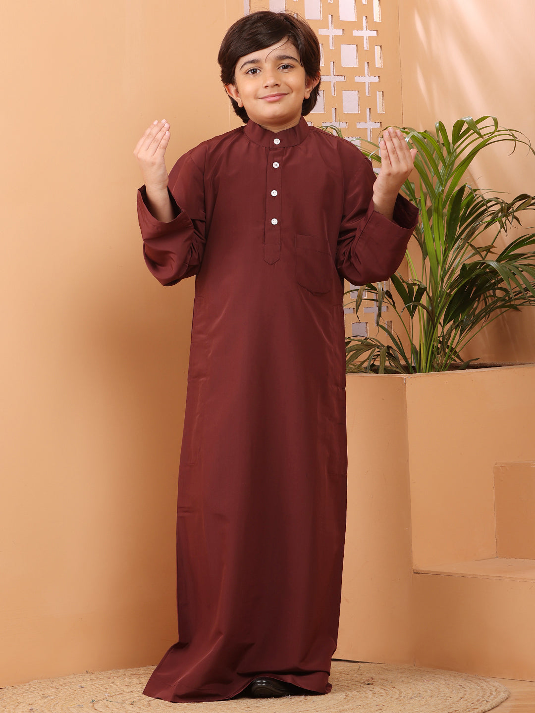 Nabia Maroon Thobe/Jubba for Kids Boys