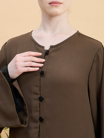 Women’s Front Open Oat Abaya Burqa with Matching Hijab