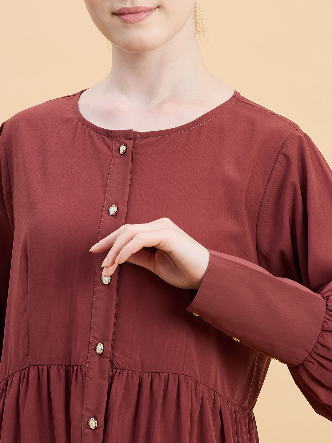 Women’s Solid Rust Abaya Burqa with Matching Hijab