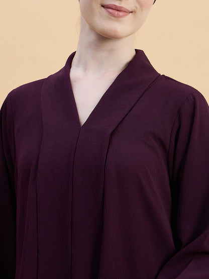 Women’s Solid Purple Abaya Burqa with Matching Hijab