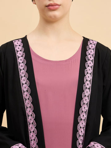 Nabia Modest Lace Abaya with Matching Hijab for Women