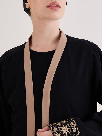 2 Piece Embroidered Shrug Set with Matching Black Hijab