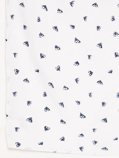 Nabia White Printed Scarf