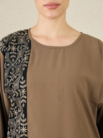 Embroidered Abaya Dress for Women with matching scarf