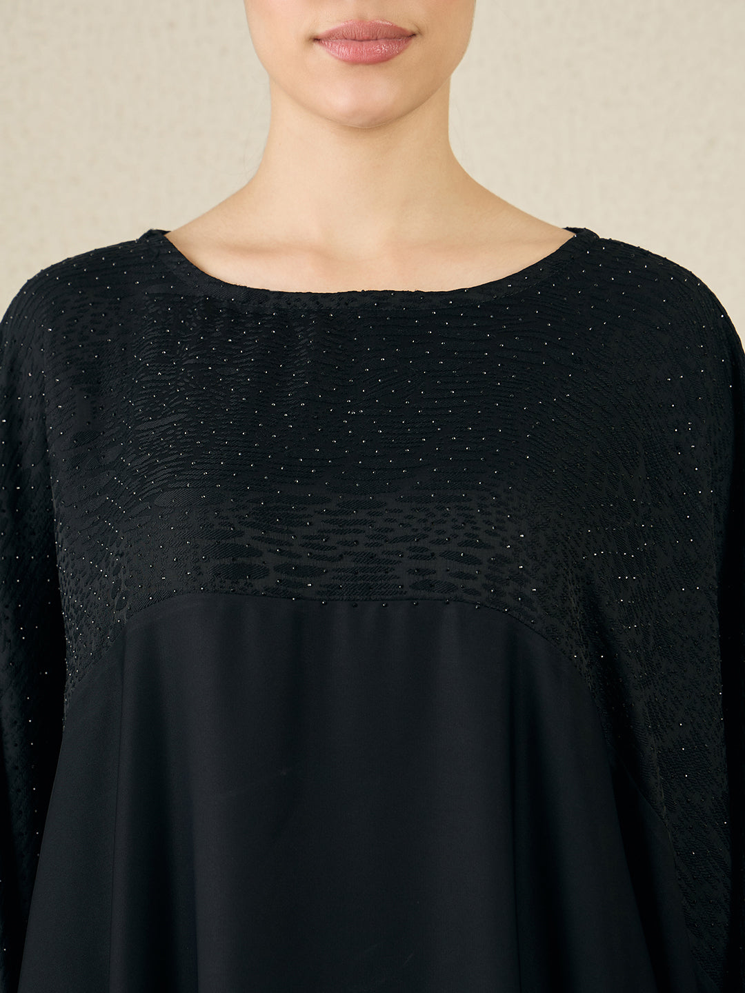 Black Free size Kaftan Abaya for Women with black hijab
